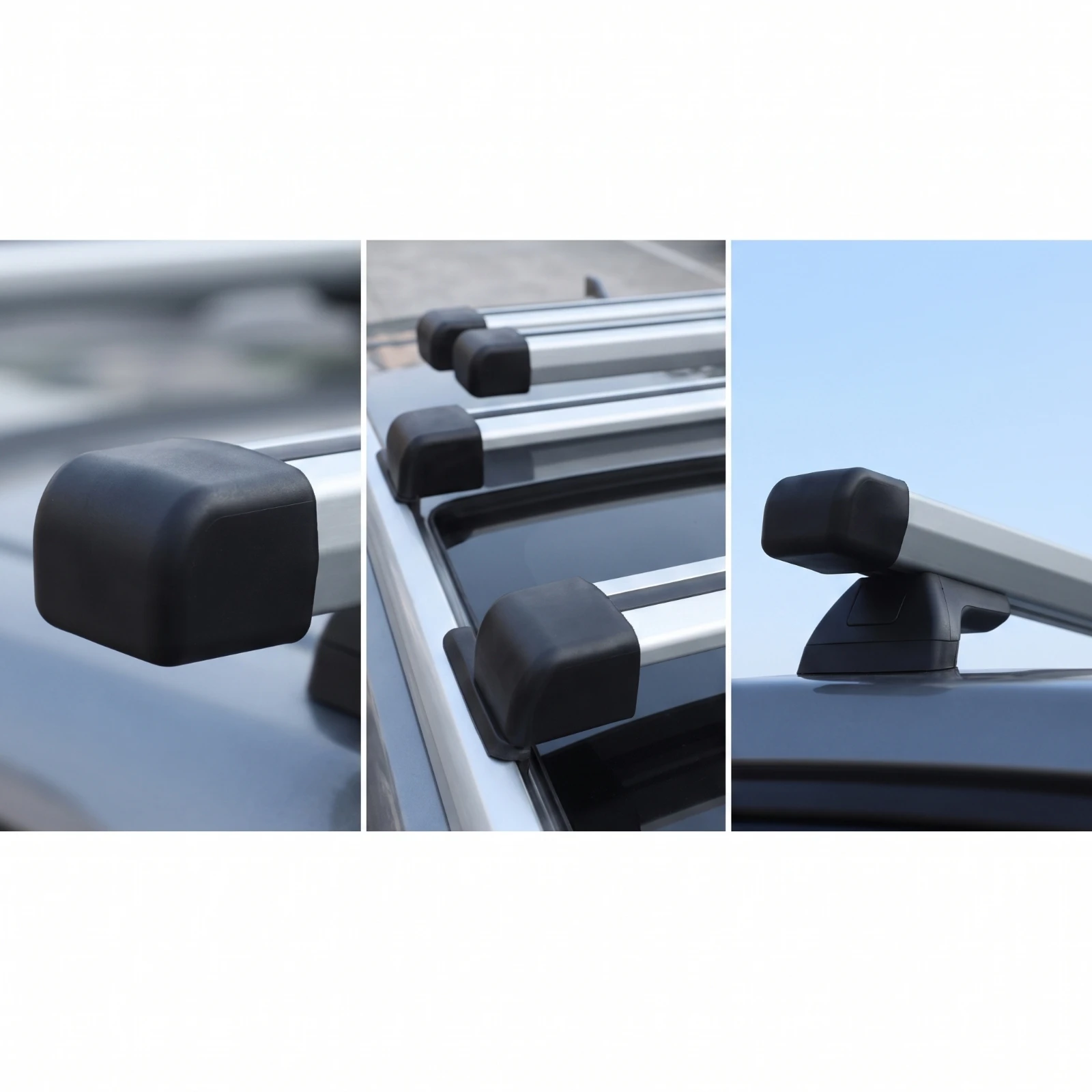 4 Pieces Cross Bar End Cap Rectangular Protective Plug Plugs Matte Accessories Pliable for Luggage Rack