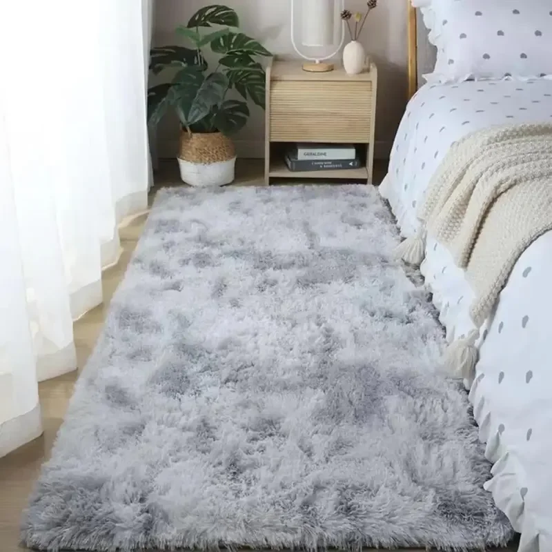 Vikama silk wool carpet bedroom bed rug home Scandinavian style ins living room Girls Room long hair rug floor mat