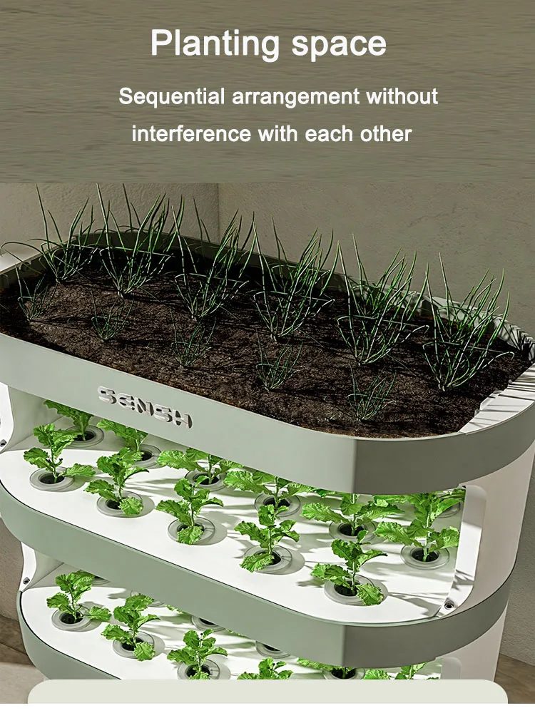 Hydroponic Growing Tower System, 4-Layer Indoor Garden Kit For Larger Capacity Plant Herb And Vegetable Germination