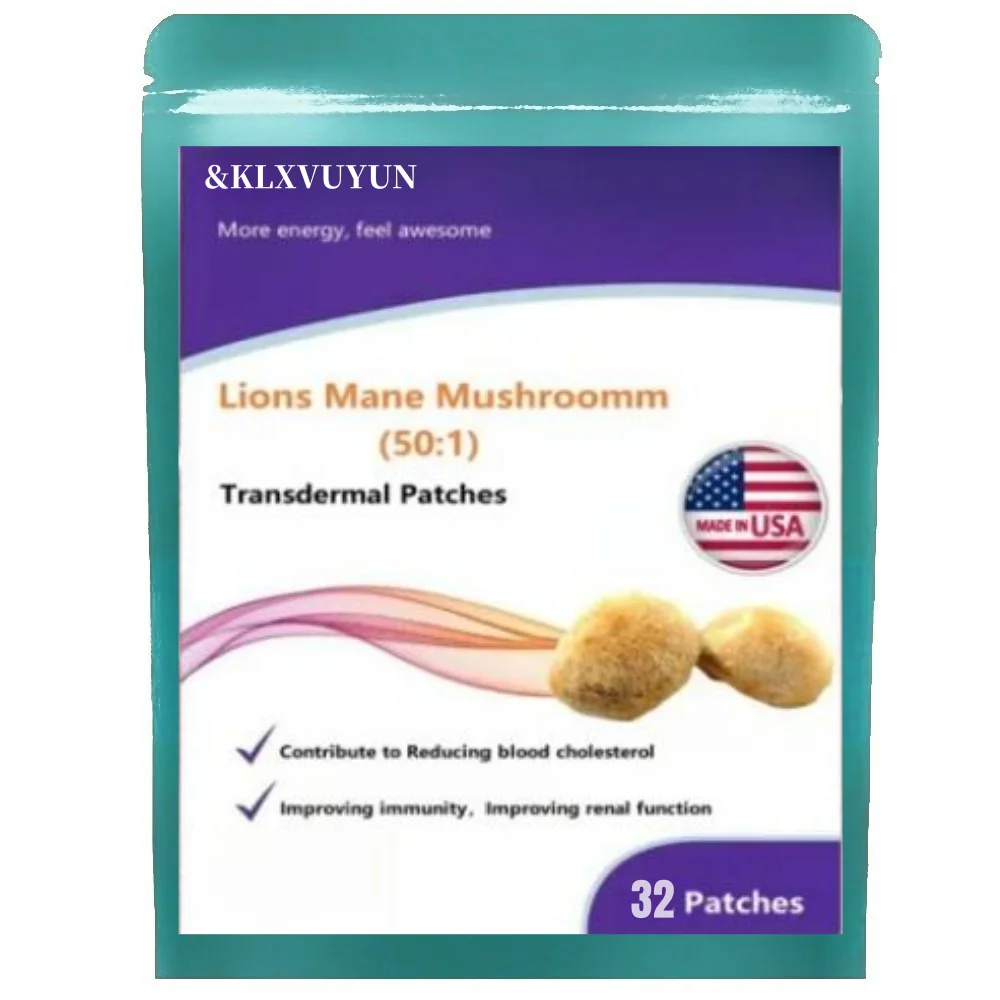 Lions mane mushroomm/Hericium erinaceus 50:1-แผ่นแปะ transdermal ผลิตในสหรัฐอเมริกาจัดหา2เดือน