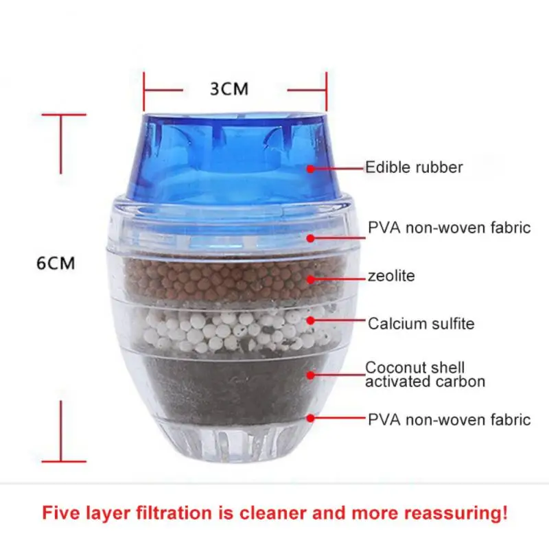 

Layers Water Filter for Home Water Purifier Filter Activated Carbon Filtration Tap Water Mini Faucet Filter Kitchen Accesories