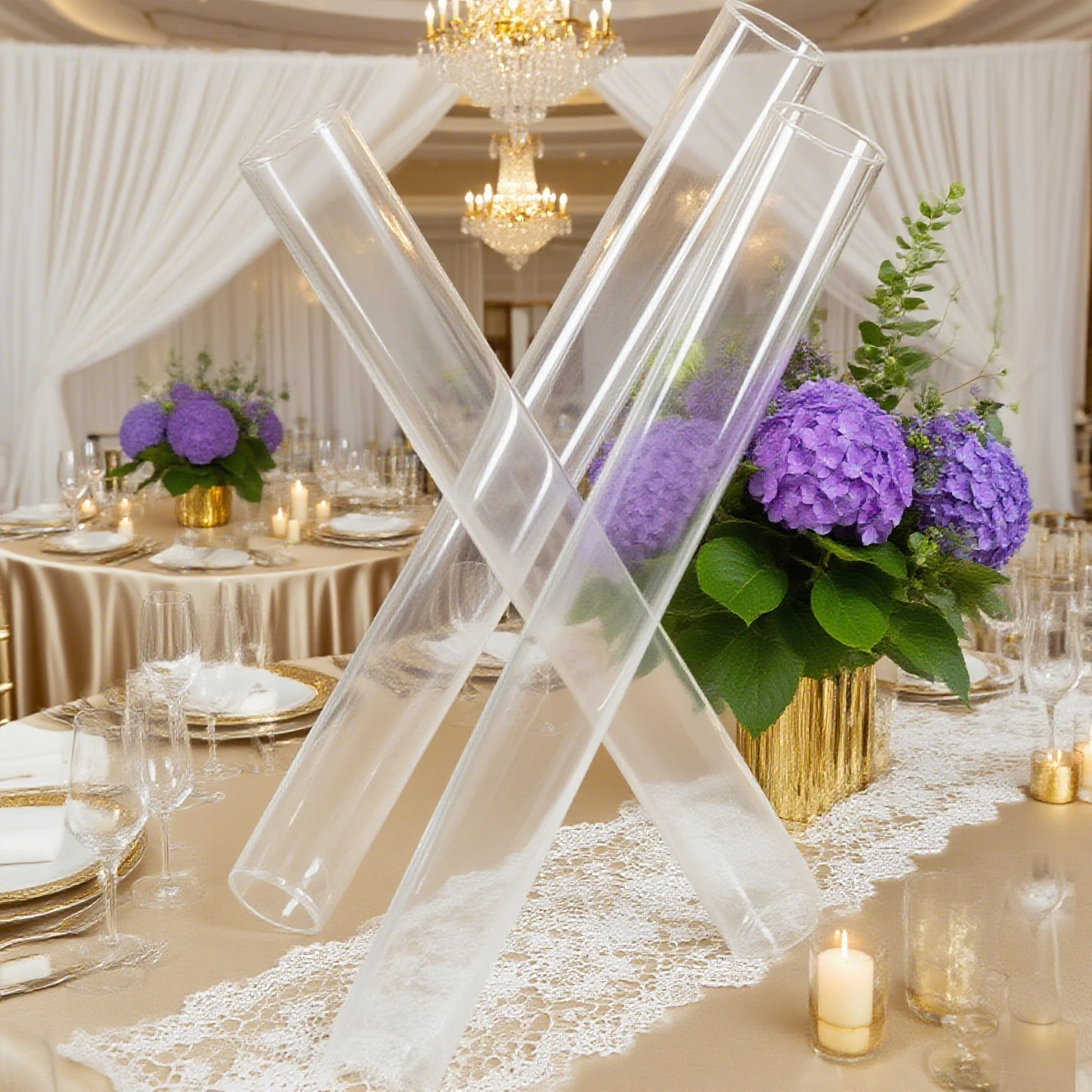 

5/10pcs 3 Tubes Art for Flower Birthday Wedding Centerpieces Cylinder Flower Stand Vase Wedding Decoration Table Centerpiece 13