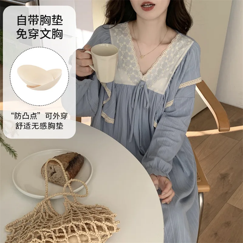 

Nightgowns Women's Clothing Autumn Thin Bustier Home Soft Simple Cozy Loose Slim Casual Temperament Casual Breathable Cool Sweet