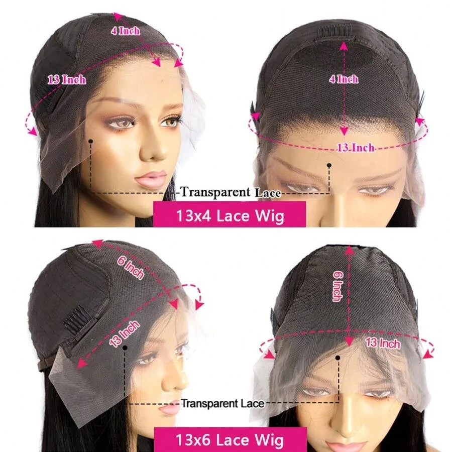 40インチ レースフロント人毛ウィッグ - ストレートHDレース 200密度 生え際処理済み ブリーチノット グルーレス 13x4 フロントウィッグ 女性用
