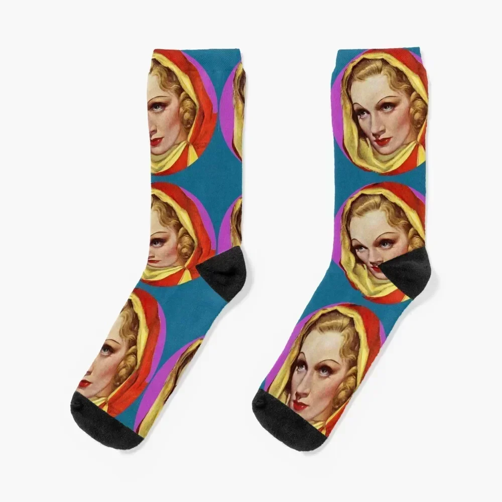 

MARLENE DIETRICH Glamorous Movie Legend Socks compression summer designer Socks Female Men's