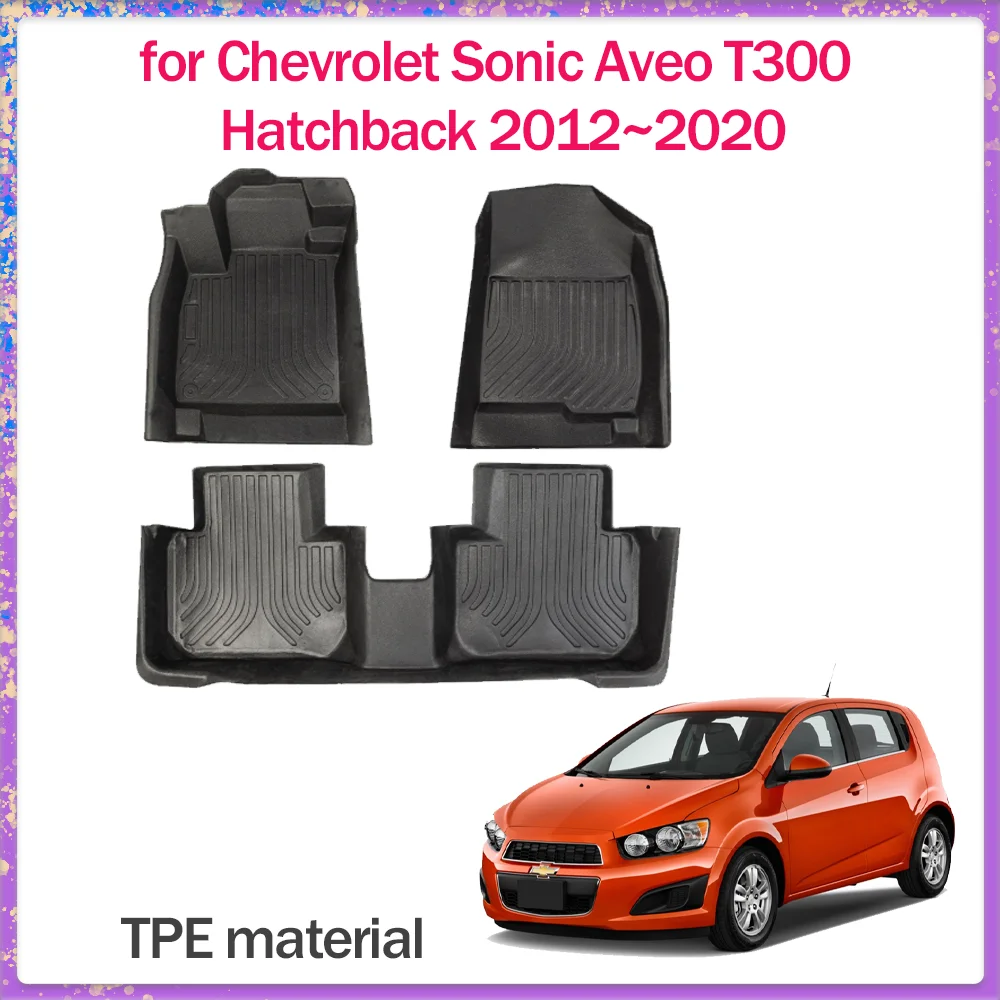 

Автомобильные коврики для Chevrolet Sonic Aveo T300 (хэтчбек/седан) 2012-2020: Водонепроницаемые внутренние коврики-вкладыши для пола, аксессуары