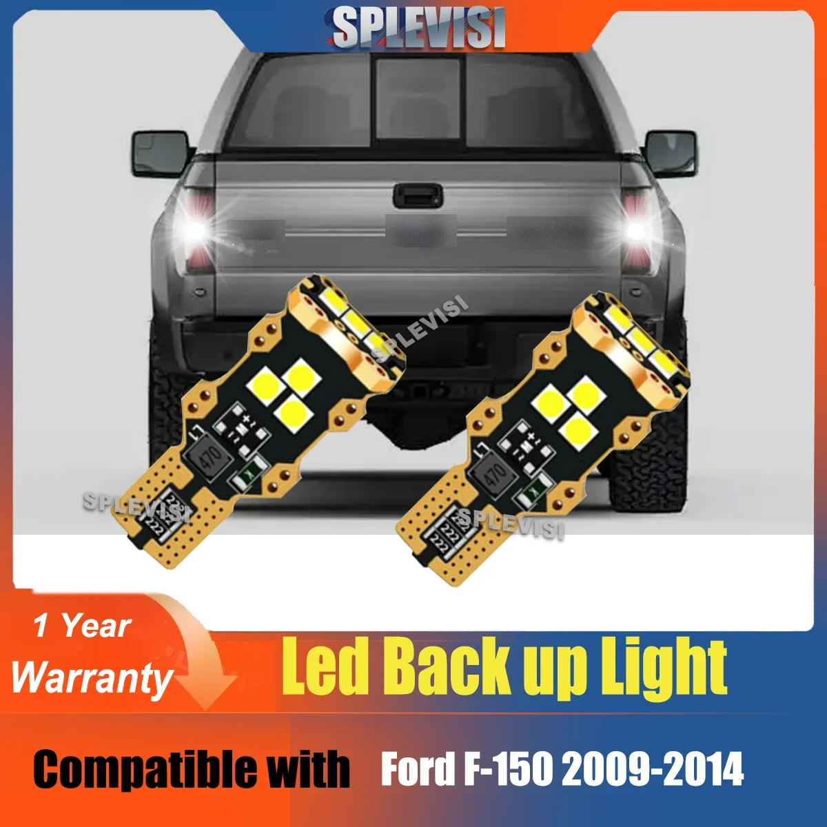 2x conversion bulb Backup Reverse Light White For Ford F-150 2009-2014 2010 2011 2012 2013 2014 F-250 F-350 Super Duty 2011-2016