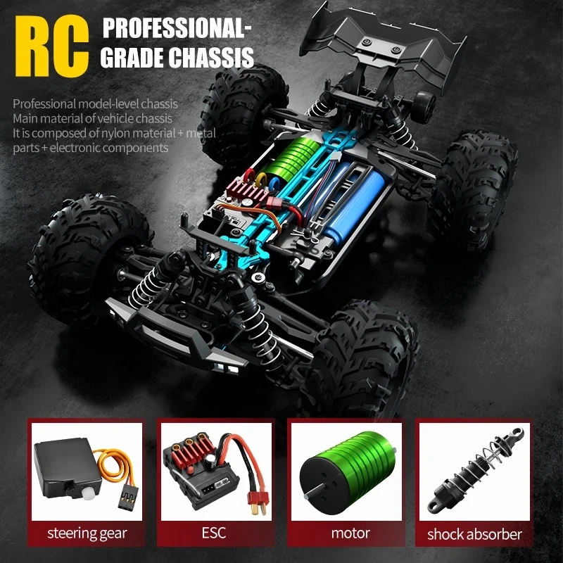 ZWN 1:16 70KM/H 4WD RC Car With LED Headlight Remote Control Cars High Speed Drift Monster Truck for Kids vs Wltoys 144010 Toys