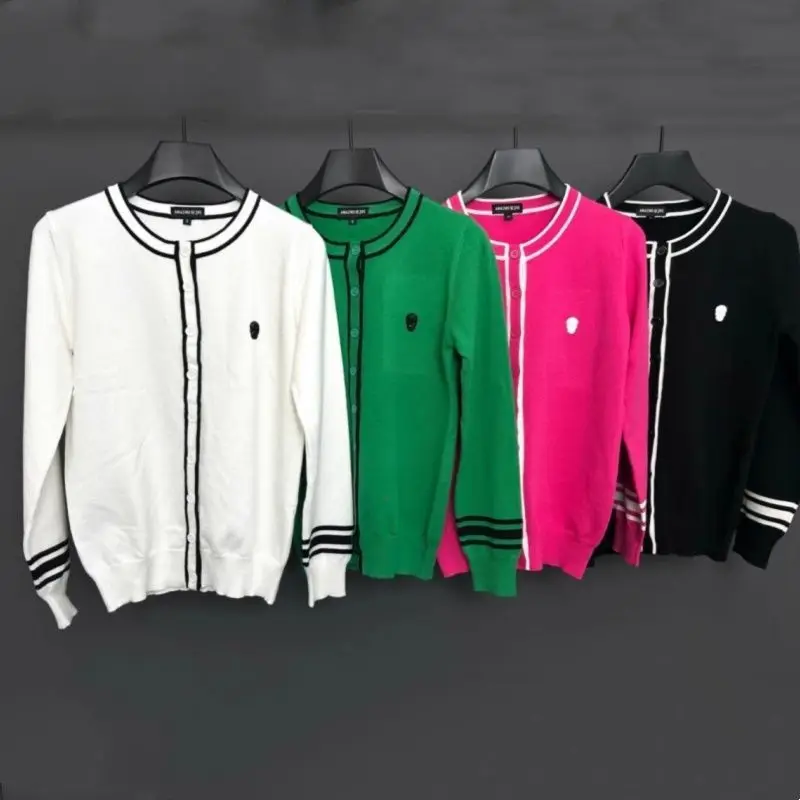 

Golf Apparel Women's Fall/Winter Outdoor Sports Knit Cardigan Long-Sleeve T-Shirt Warm Sweater Jacket