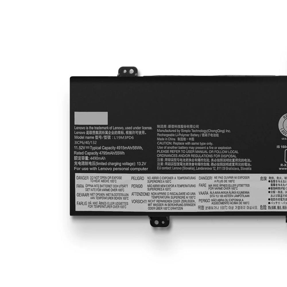 العلامة التجارية الجديدة حقيقية الأصلي L19C3PD6 11.52V 52.5Wh بطارية الكمبيوتر المحمول لينوفو Ideapad فليكس 5-15IIL05 L19L3PD6 L19M3PD6 L19D3PD6