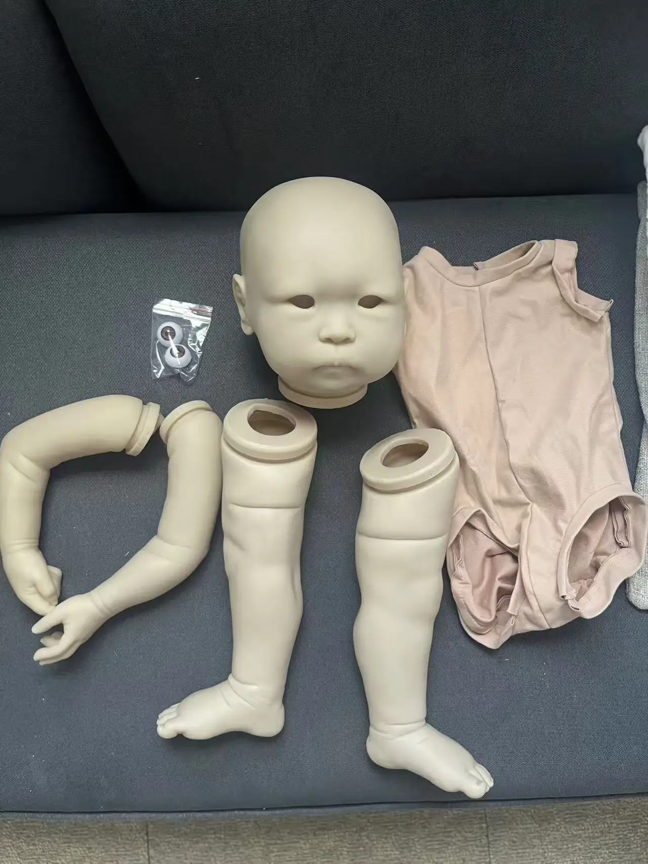 

25Inch Reborn Doll Kit Min Li Unfinished Unpainted Blank DIY Reborn Toddler Doll Parts with Body and Eyes Name on back