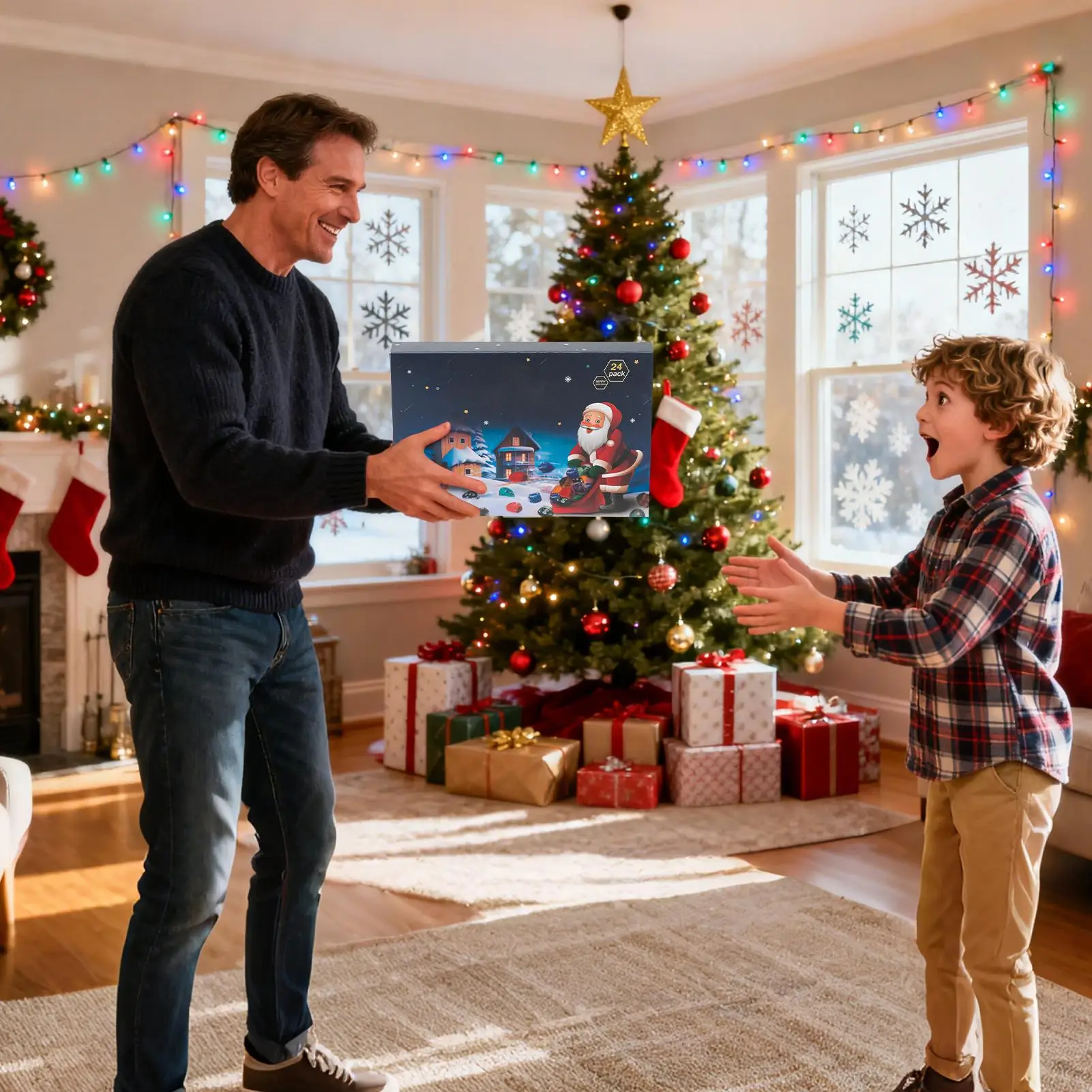 Calendario de Navidad Colección de rock Calendario Adviento 2025 Mineral Gem Colección de 24 días para niños Niñas Niños Adolescentes Mujeres Hombres Adultos Hogar