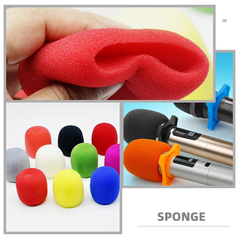5pcs Microphone Windscreen Covers Universal Sponge Mic Protectors For Handheld Stage Wireless Mics Noise Reduction Accessory
