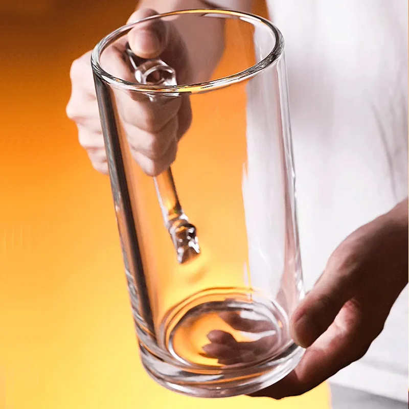 3 design1000ml Large Capacity With Handle Big Glass Beer Cup Thick Heat-resistant Tea Mug Large Draft Beer Cup