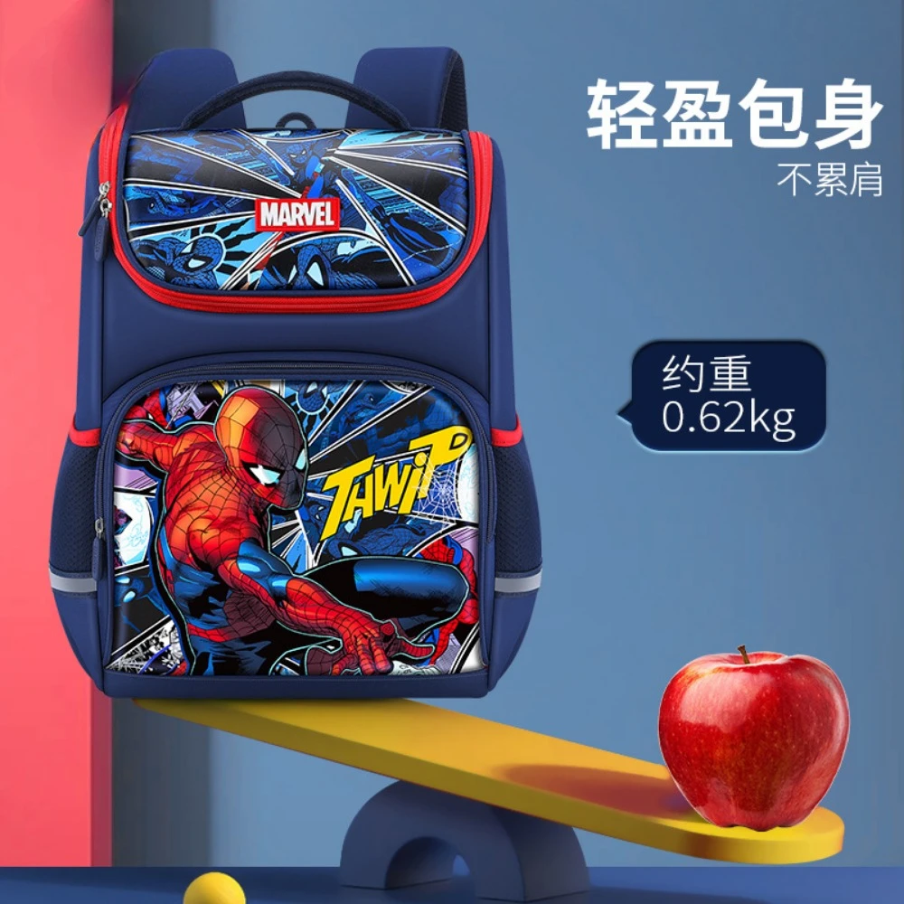 Marvel Spider-Man Backpacks for Boys in Grades 1-4 Bacteriostat Lightweight Breathable Multi Layer Storage School Backpack Gift