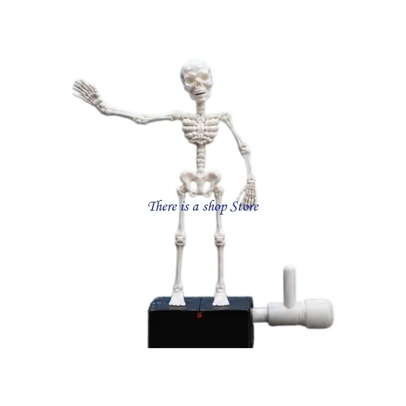 D0AD Halloween Aquariums Dynamic Skeleton Figurine for Fishtanks Decoration, Suction Cup Base with Side Air Connectors for