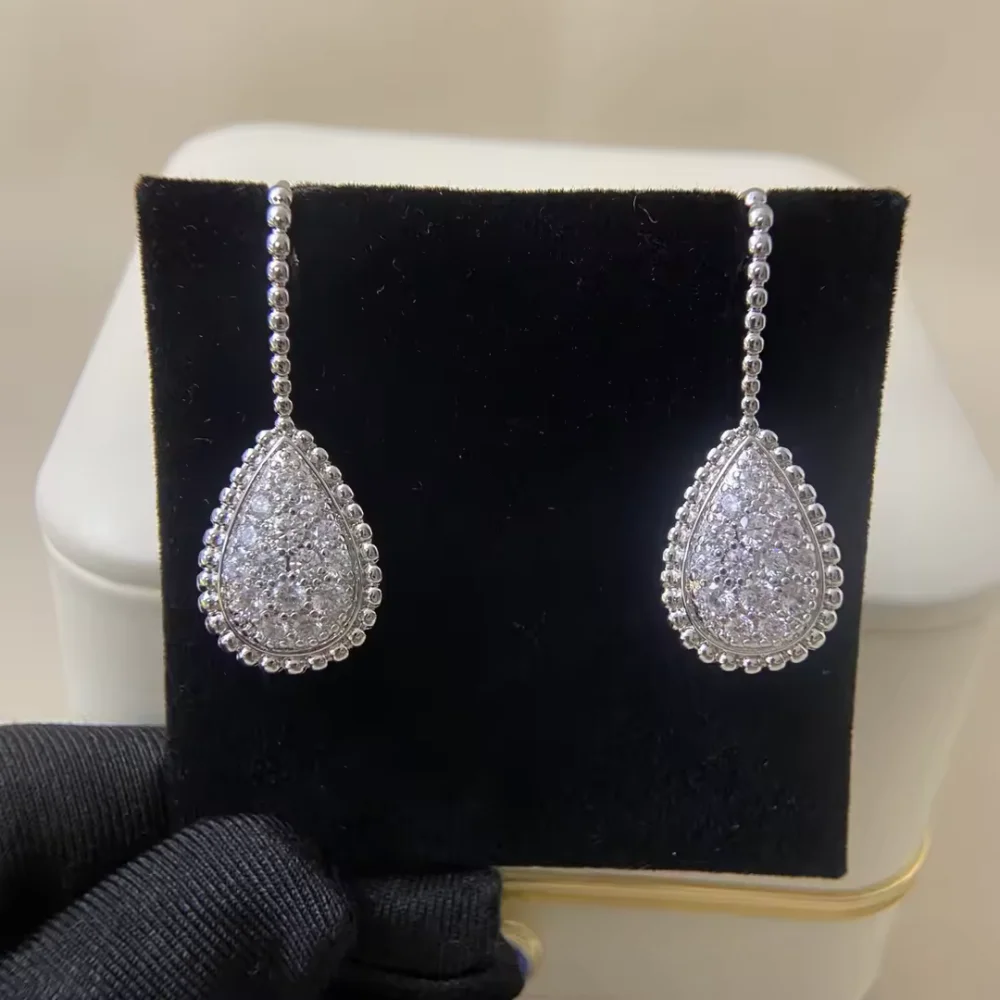 Luxury Waterdrop Full Diamond Necklace & Earrings Set