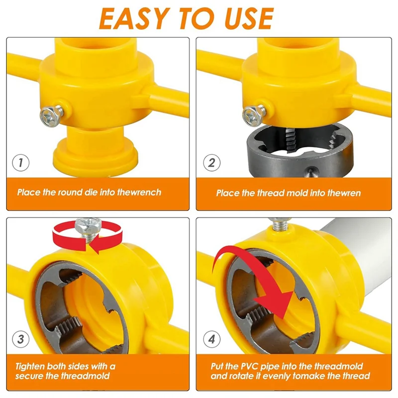 

ABMR-2 Sets Tap Wrench Of Water Pipe Die Plastic Pipe Set Manual Easy Threading Tap Wrench
