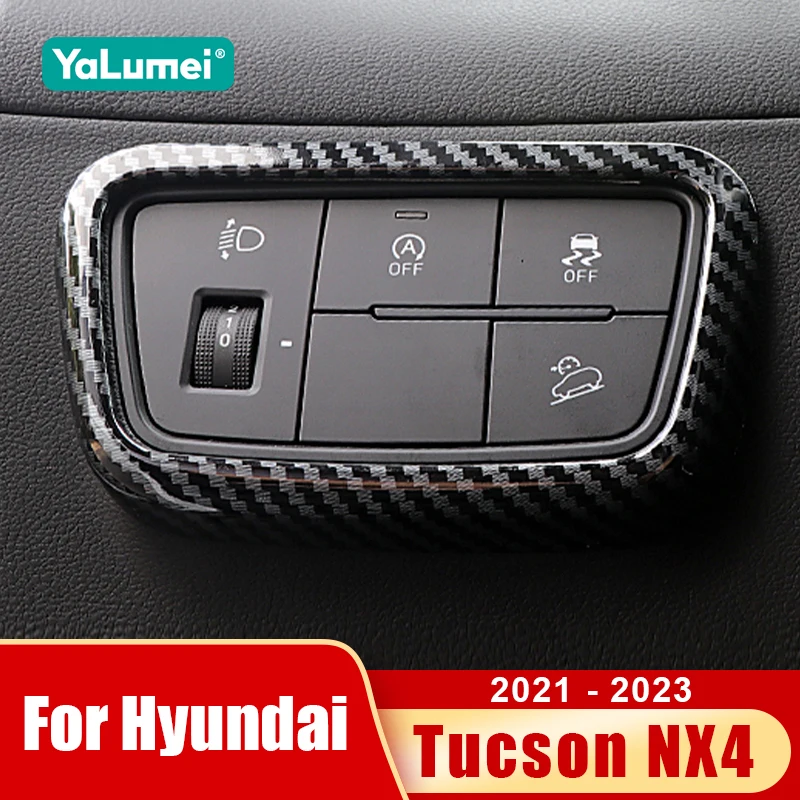 

For Hyundai Tucson NX4 2021 2022 2023 Hybrid N Line Car Headlight Adjustment Button Decoration Cover Accessories