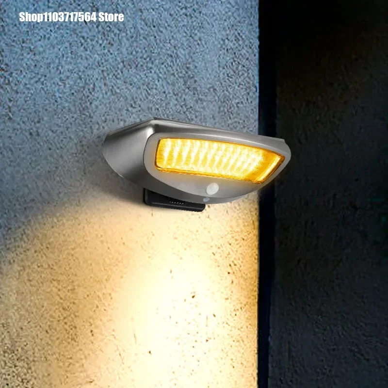 Luz Solar para exteriores, luz impermeable para jardín, detección humana inteligente, luz de pared sin cable, iluminación para villa y patio