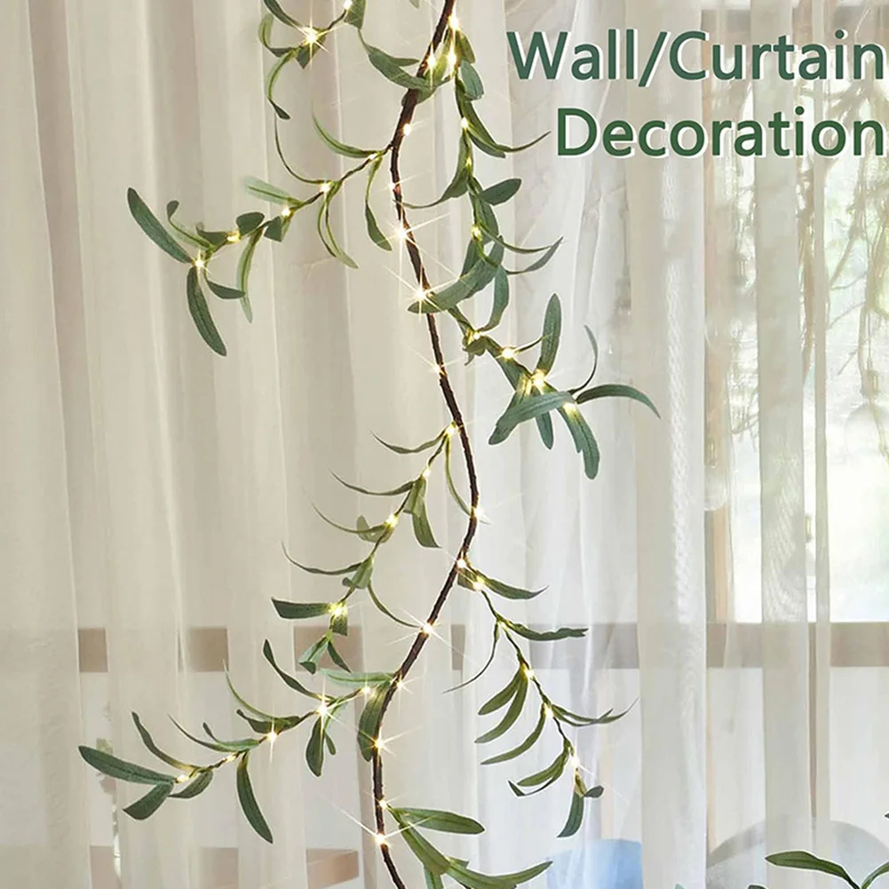 Artificial Garland 6FT Artificial Greenery Lights With Flexible Branches Lighted Greenery Garland For Christmas Holiday Decor