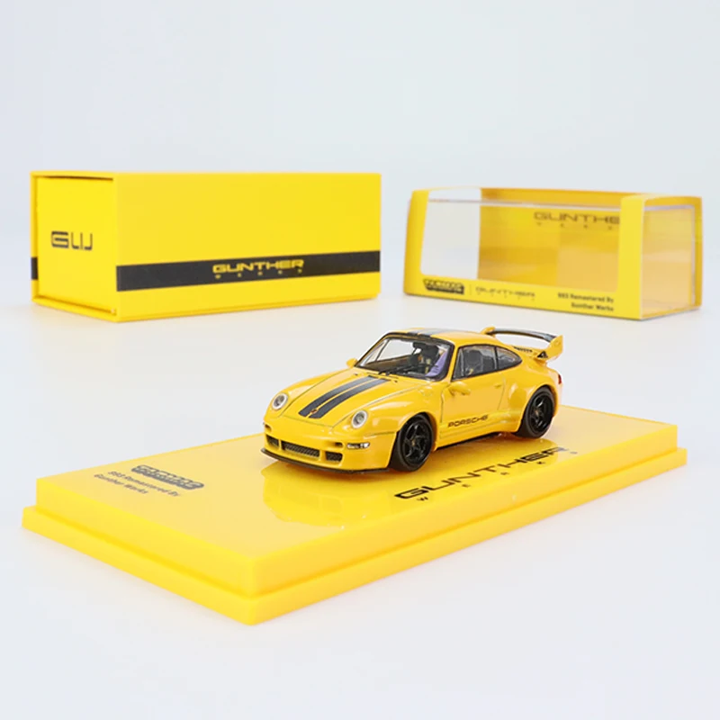 Tarmac works-合金スポーツカーモデル、イエローコレクション、カーrwb 993、1:64