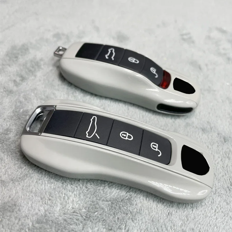 Autosleutel Hoesje Grijs Voor Porsche 911 718 Panamera Macan Cayenne Boxster Cayman Remote Key Cover Vervangende Accessoires