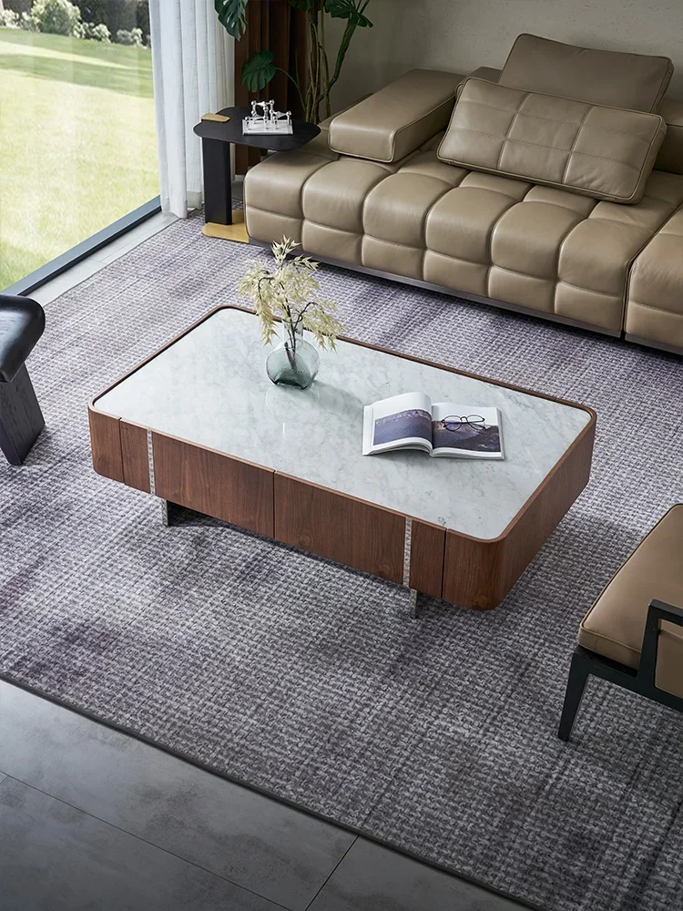 

Cy56 a26 Italian minimalist luxury stone coffee table light luxury designer natural marble coffee table