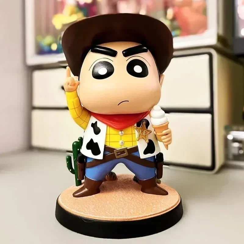 17cm Anime Figure Crayon Shin-Chan Action Shin Chan Cos Cowboy Figuras Toys Manga Kawaii Dolls Collection Model Decoration Toys