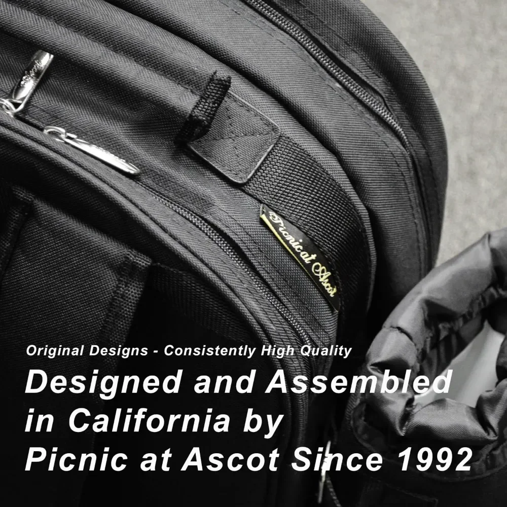 Equipped 2 Person Picnic Backpack with Coffee Service, Cooler & Insulated Wine Holder - Designed & Assembled in the USA