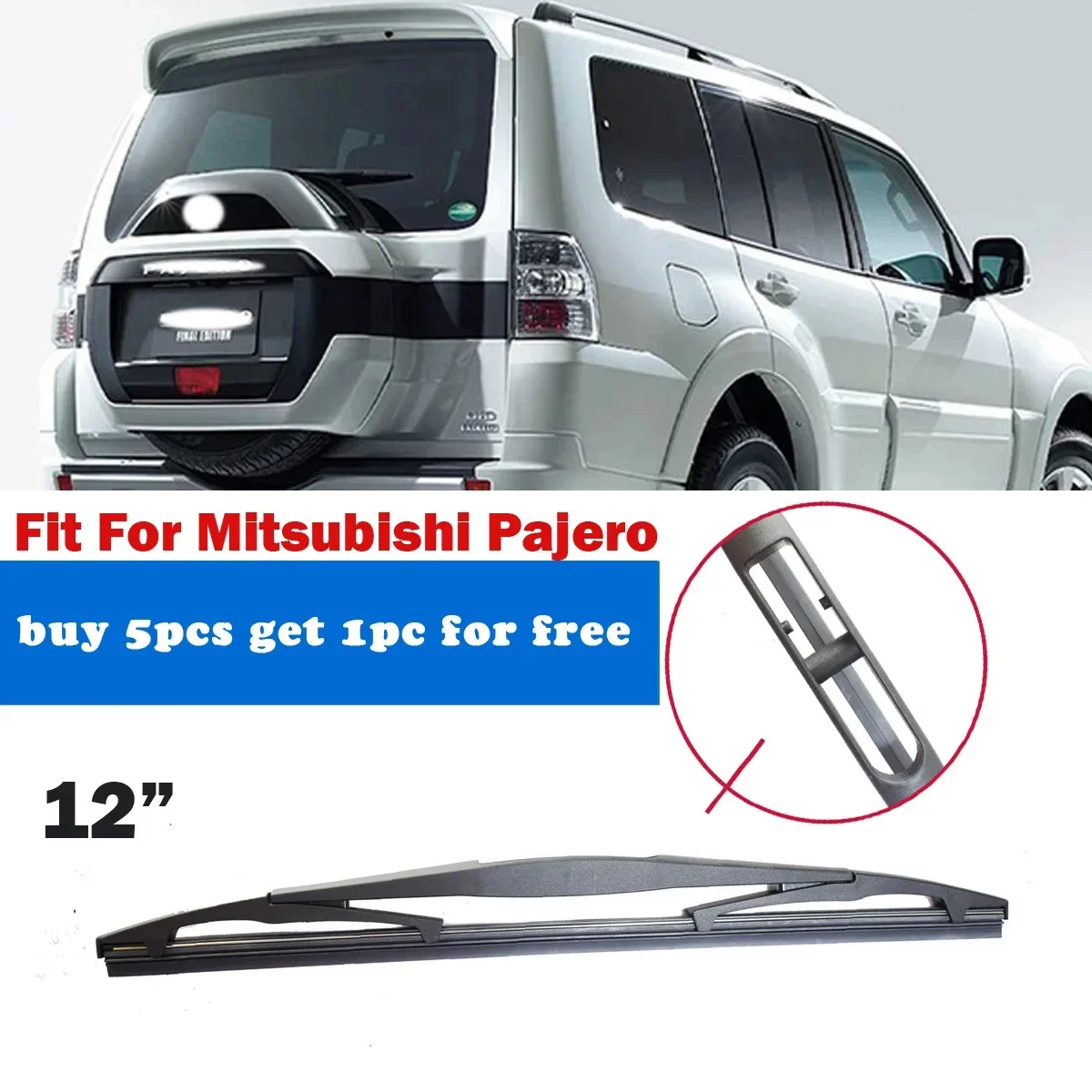 

1PC Car Rear Wiper Blade 12" fit for Mitsubishi Pajero Windscreen Windshield Hybrid Auto Wipers Accessories YC102014-pajero