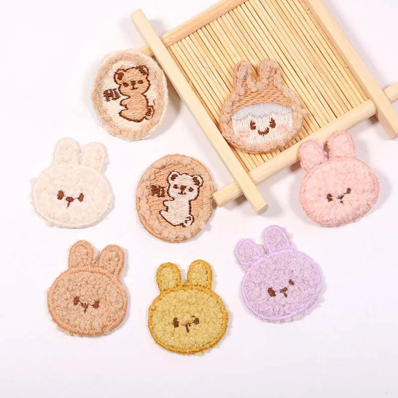 10PCS Of New Lovely Pattern Patch DIY Sewing Hole Patch Cute Cartoon Furry Rabbit Embroidery Cloth Patch Stickers