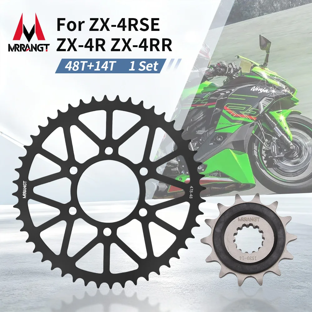 MRRANGT NEW Motorcycles 520 Chain Front Rear Sprockets 48T 14T For Kawasaki Ninja ZX-4RR ZX4RR ZX4R ZX-4R ZX4RSE ZX-4RSE Parts