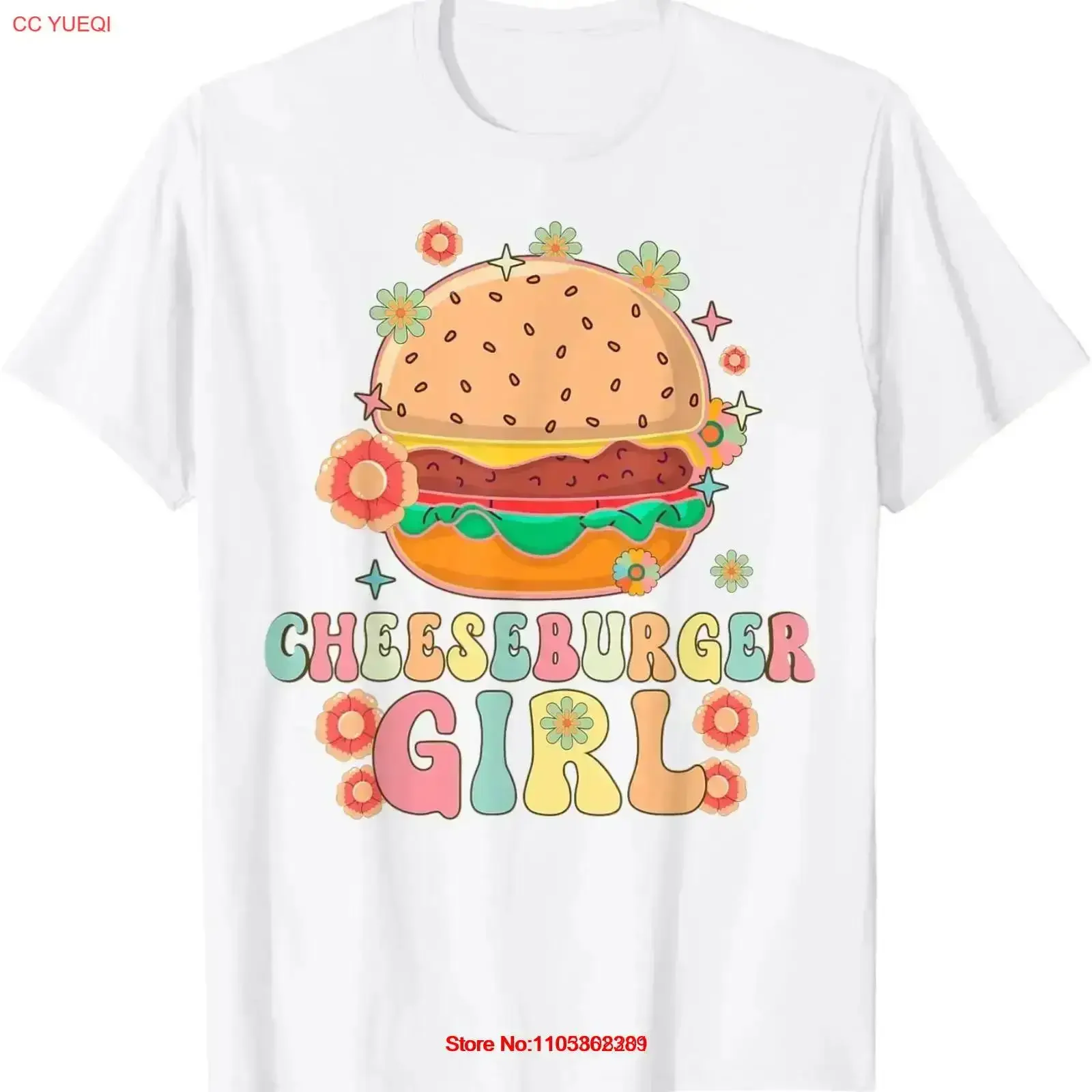 Cheeseburger Girl Groovy Burger T-Shirt im Vintage-Stil, gewaschen, weich, Herrenmode, stilvoll, dehnbar, vielseitig, Streetwear, bequem