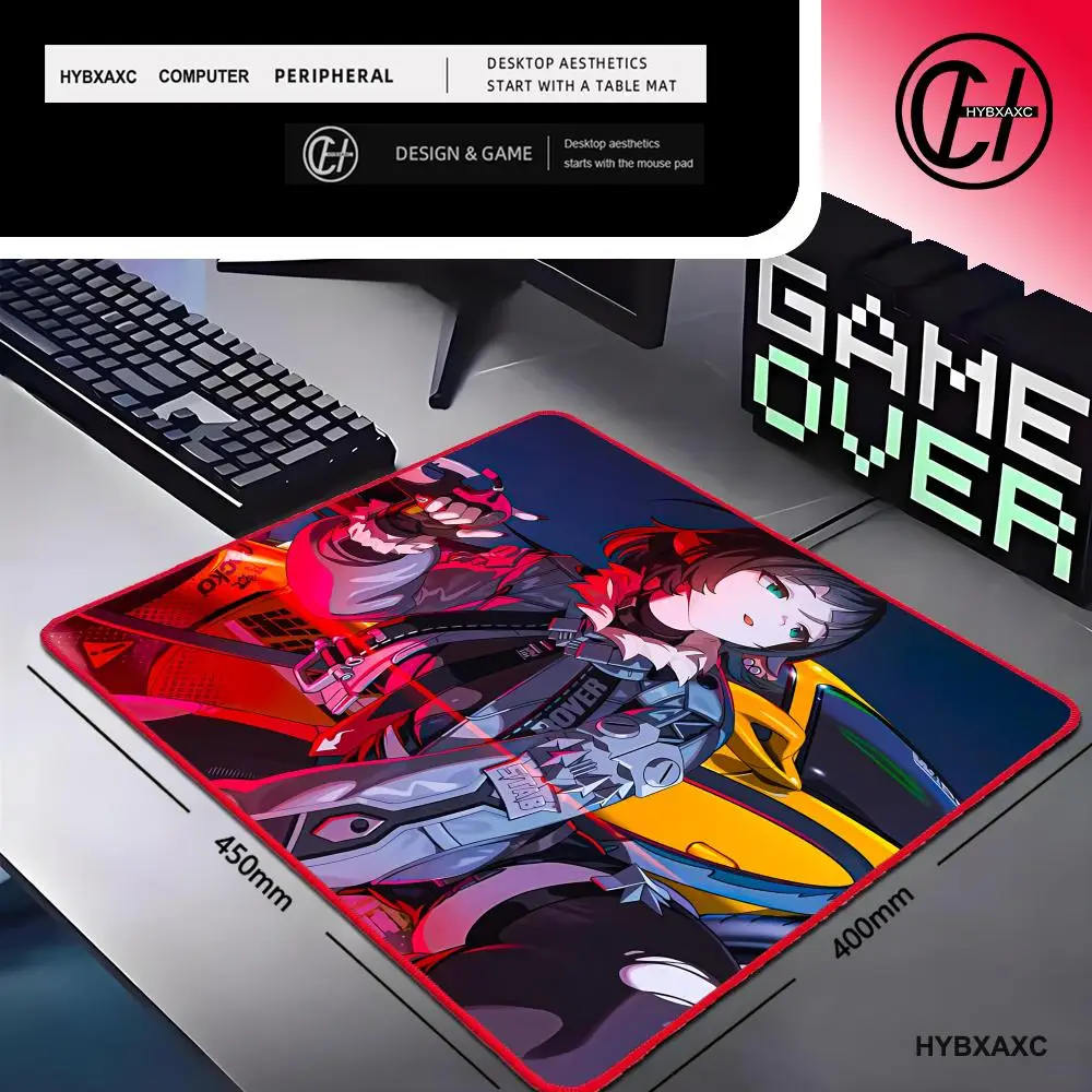لوحة ماوس Zenless Zone Zero Jane Doe Populr للمكتب بحافة قفل حمراء ولوحة ماوس صغيرة ولوحة مفاتيح مطاطية مضادة للانزلاق #5