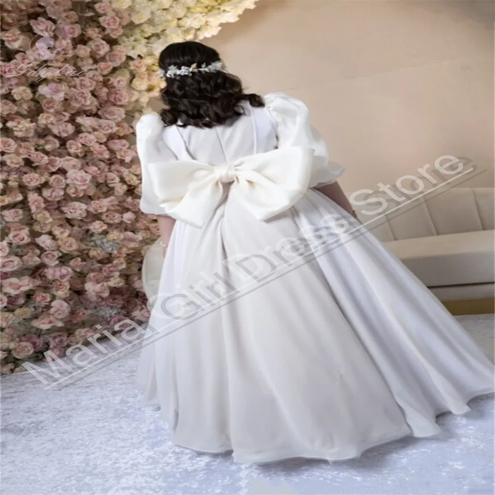 Robe de première Communion élégante pour filles, longueur au sol, longue robe de fête à fleurs pour filles, activité de demoiselle d'honneur, photographie de spectacle