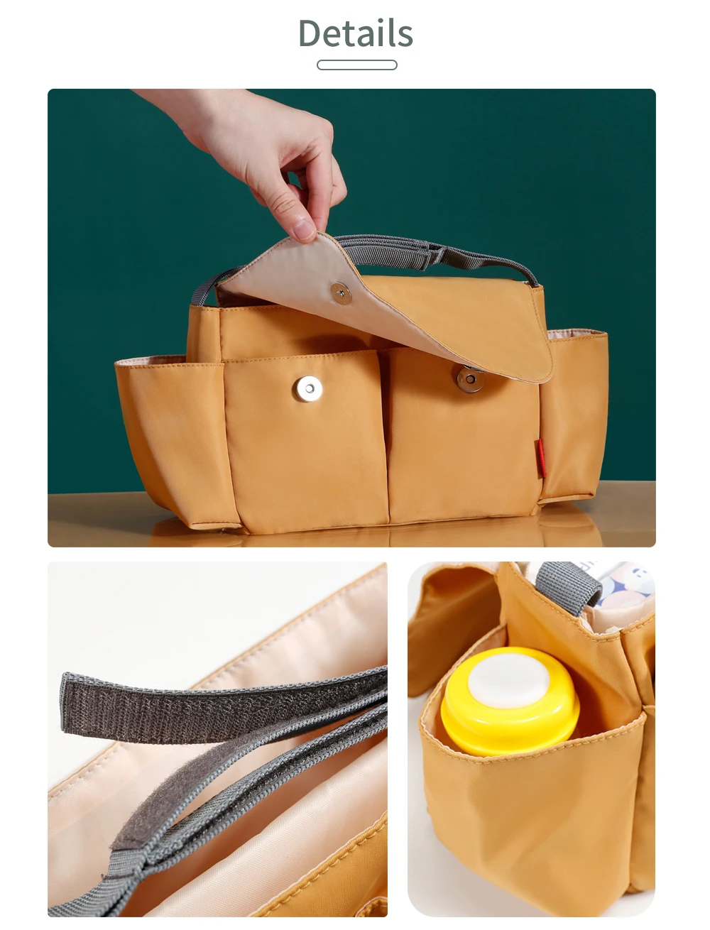 Baby Kinderwagen Tasche Kinderwagen Organizer Zubehör Kinderwagen Tasse Halter Abdeckung Trolley Organizer Tasche Reise Zubehör – Detail 8