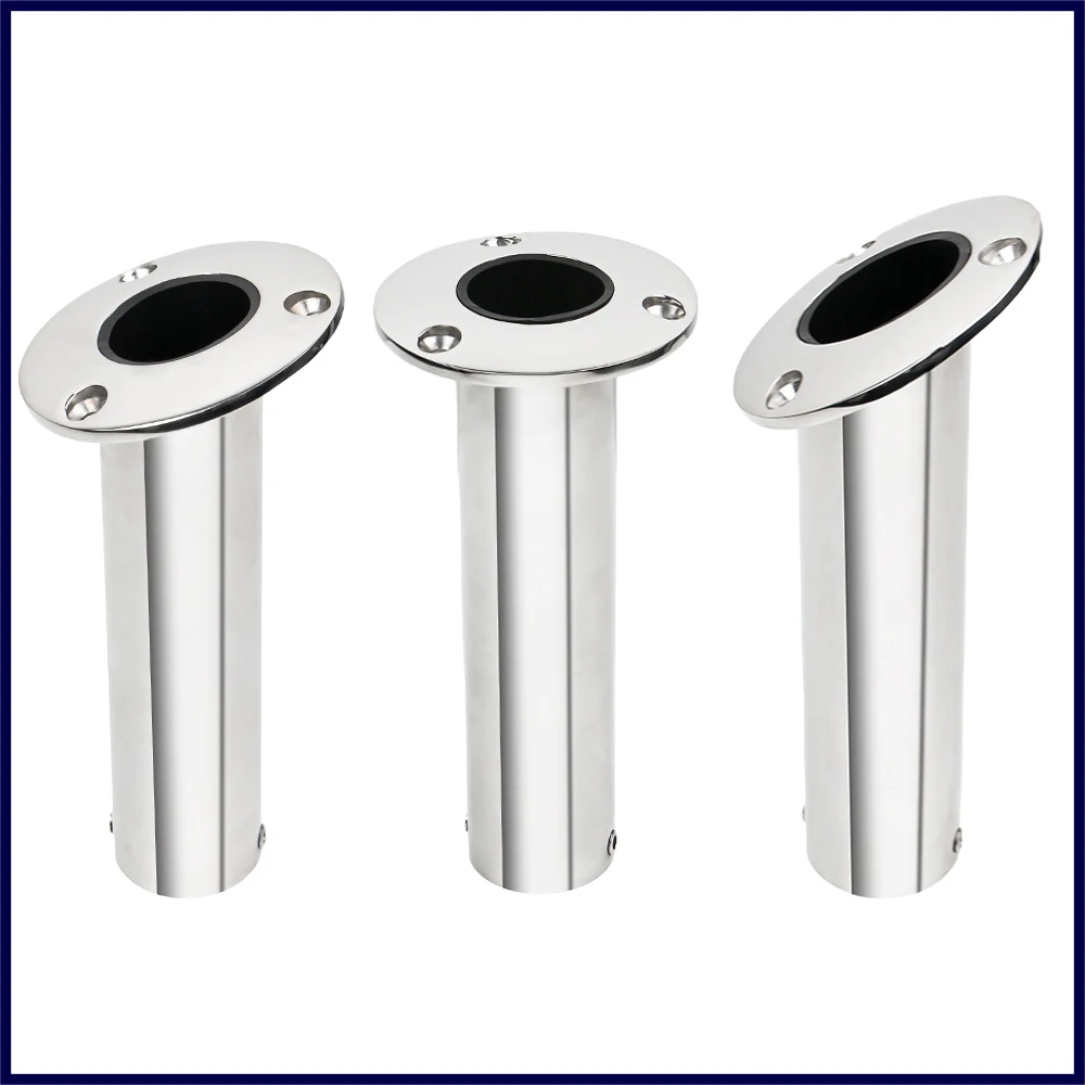 15°/30°/90° Heavy Duty Marine Grade Stainless Steel Boat Cast Fishing Rod Holder Round with PVC inner Marine Hardware