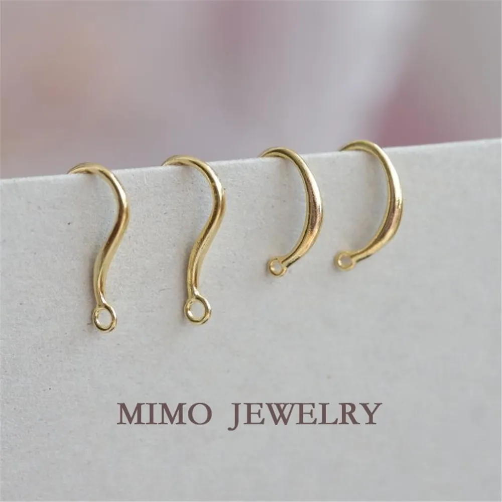 Gold-plated Export Simple French Simple Glossy Ear Hook Temperament DIY Work in Progress Earrings