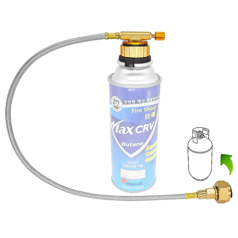 Réchaud à gaz d'extérieur, réchaud de Camping, adaptateur de recharge de Propane, brûleur GPL, cylindre plat, coupleur de réservoir, adaptateur de conteneur, économie de Tube métallique