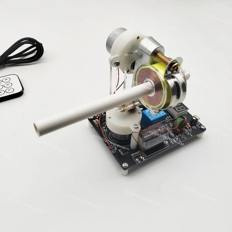 Remote Control Electromagnetic Gun DIY Kit, Coil Gun, Electronic Science and Education Electromagnetic Model