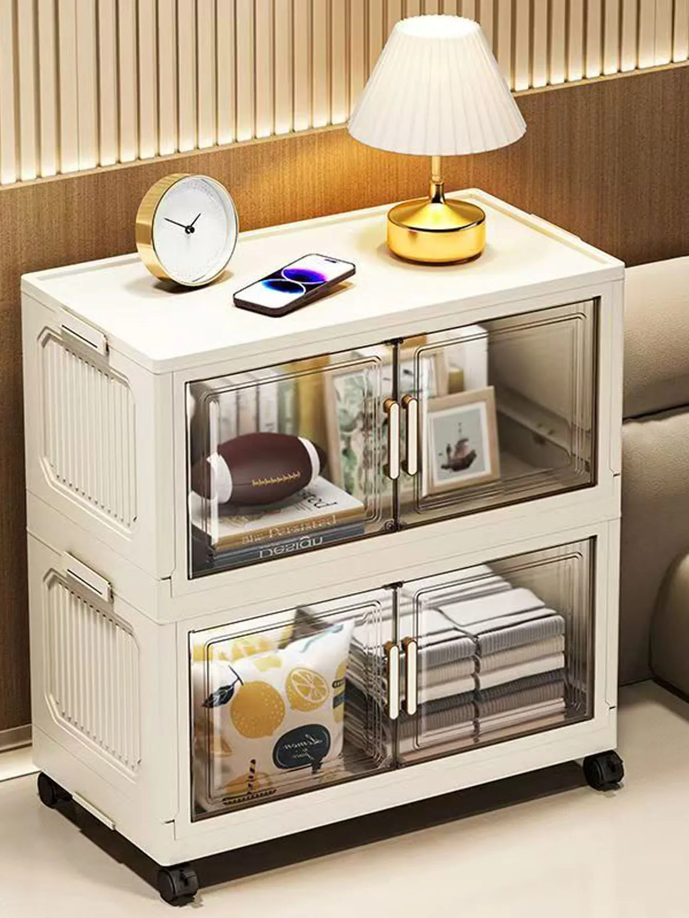 

Multi-specification Large Capacity Storage Cabinet with Open Door Multifunction Foldable Closet Organizer Sundries Cabinet