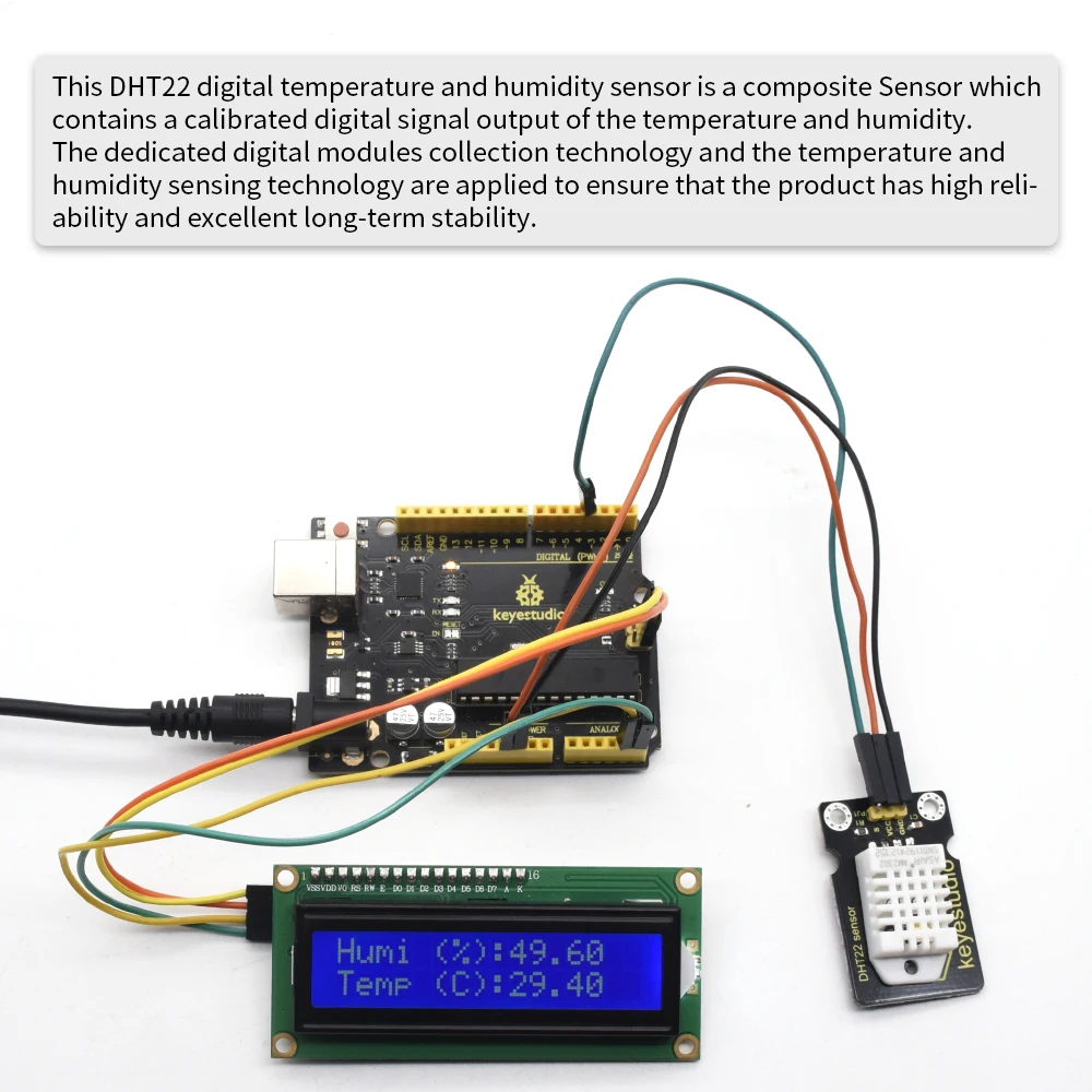 1-3 PCS Keyestudio Digital  AM2302 DHT22 Temperature and Humidity Sensor For Arduino UNO R3 Mega 2560  DIY Projects