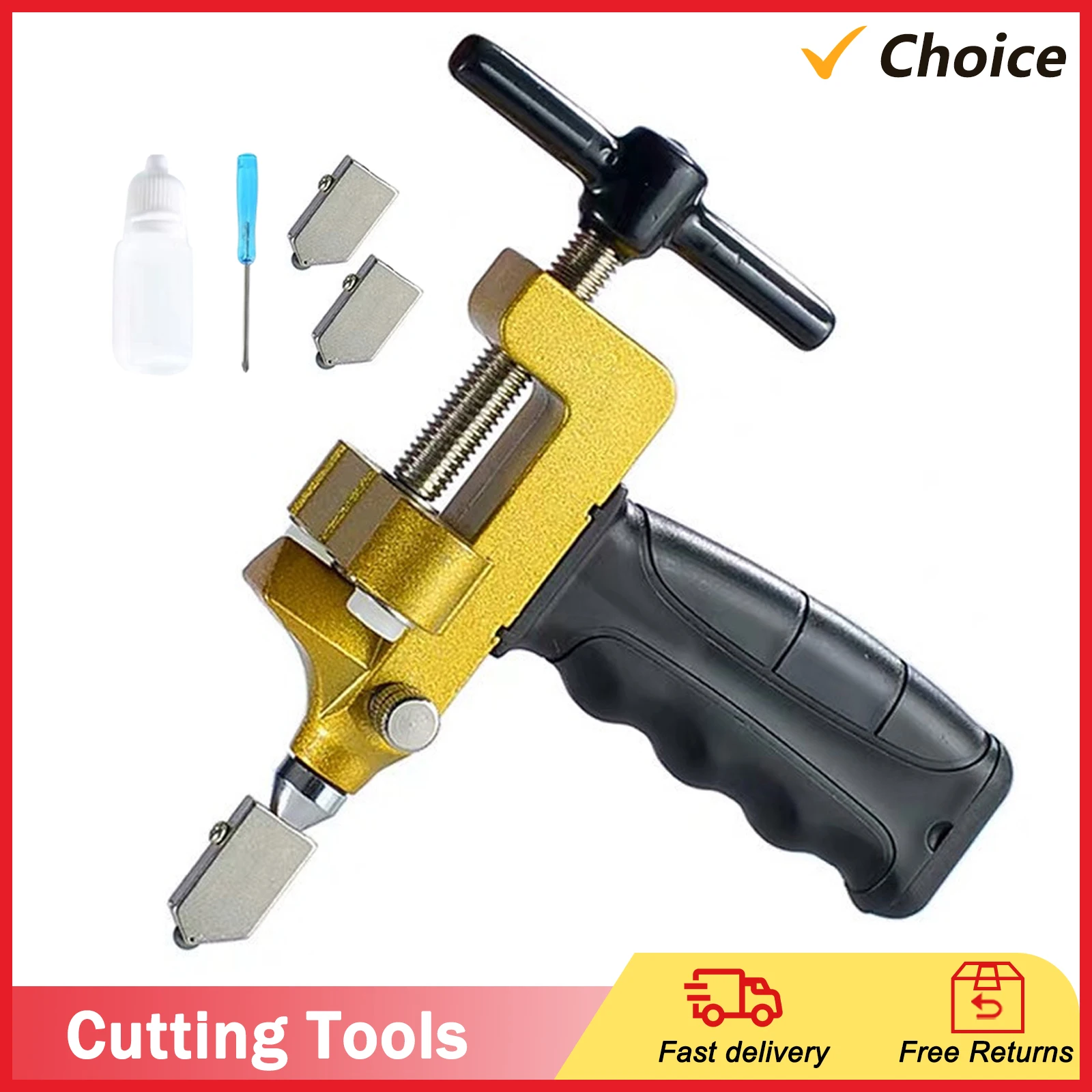 

Ручная открывалка для стеклянной плитки, резак для стеклянной плитки с лезвием 6 мм, ручной резак для плитки с регулируемыми головками, инструмент для разрыва плитки