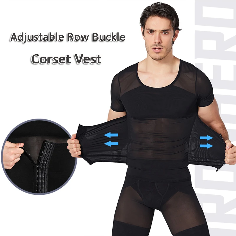 Men Shapewear Tops Body Shapers Male Gym Girdle Shirt Men's Tummy Belly Control Slimming Vest Corset Waist Trainer Undershirt