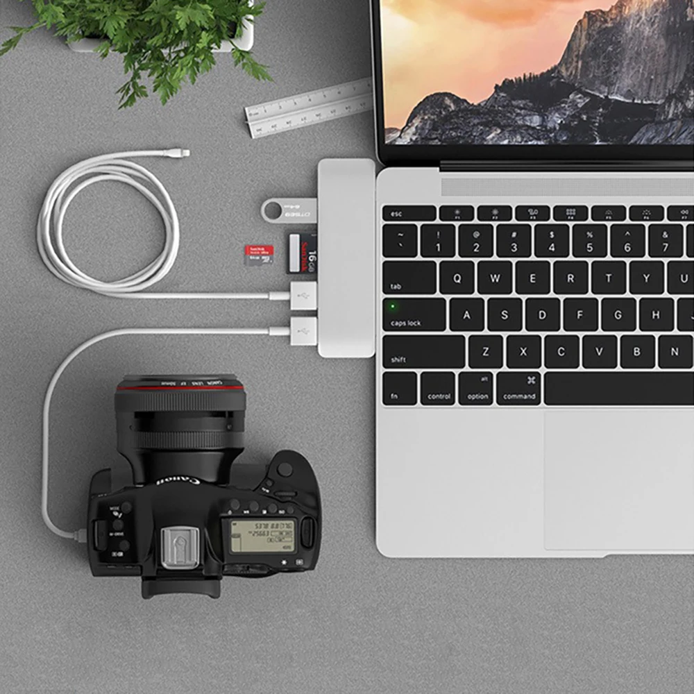 ダブルタイプ C HDMI 4K コンバーター USB ハブケーブルスプリッターカードリーダー Macbook Pro ラップトップデータエクステンダー充電ドックアダプター用