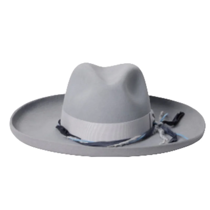 New Wool Felt Hat Men's Retro British Jazz Hat European And American Feather Top Hat