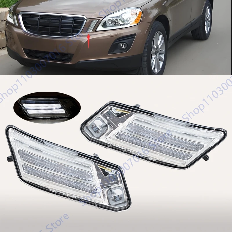 

Автомобильная Передняя боковая лампа для крыльев, освещение, указатель поворота для Volvo XC60 2009 2010-2013, дневные ходовые огни
