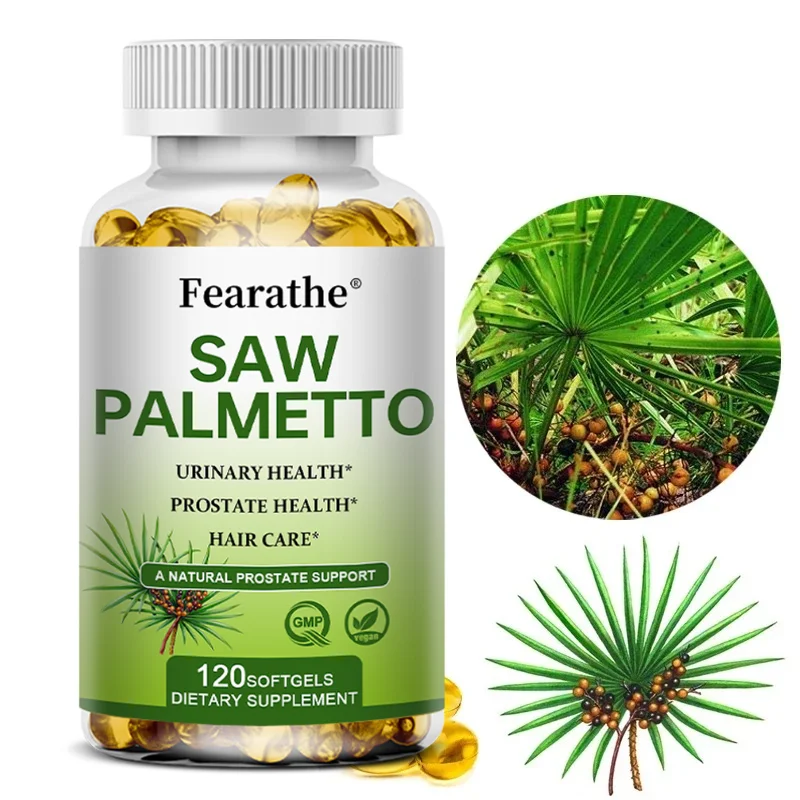 Cápsulas de Saw Palmetto, Suplemento Herbal para el Bienestar Masculino, Apoya la Salud de la Próstata, el Tracto Urinario y el Cabello, Sin Gluten ni OMG