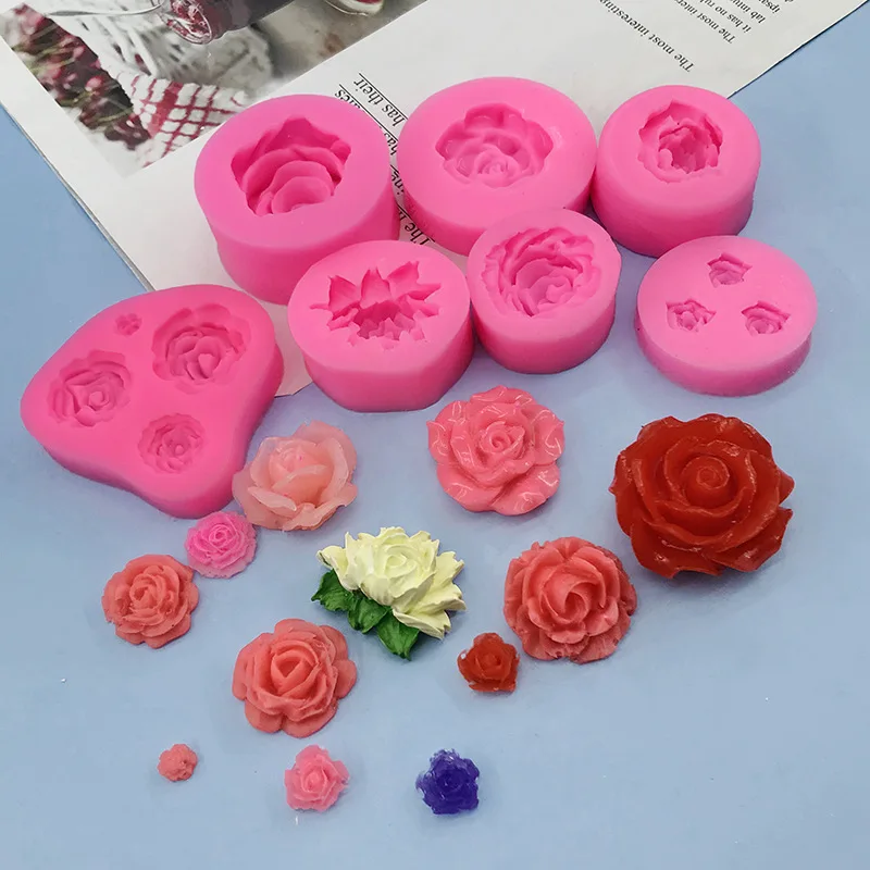 

1 шт. 3D красивые розы силиконовая форма DIY инструменты для украшения шоколадного торта помадка свадебный торт украшения цветы форма для мыла
